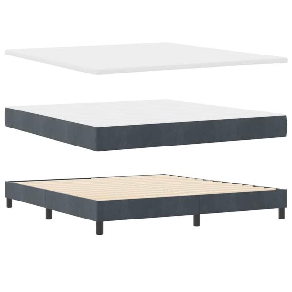 Boxspringbett mit Kopfteil Dunkelgrau 200 x 180 cm Samt