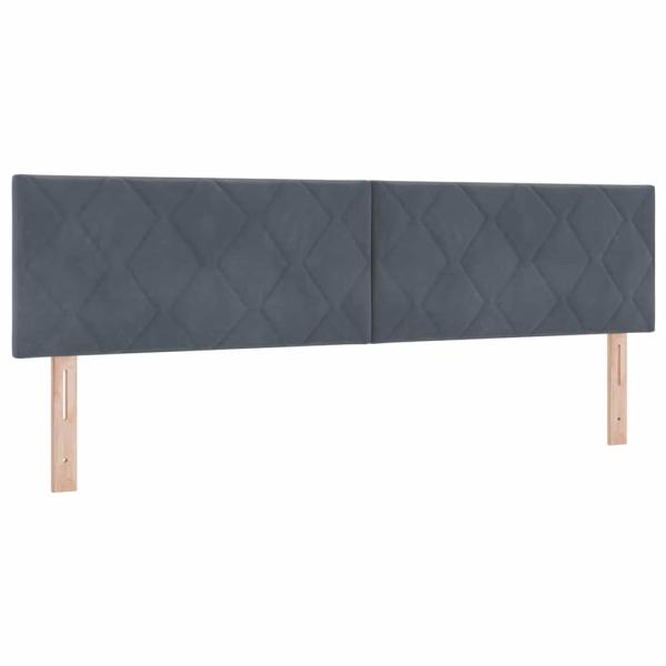 Boxspringbett mit Kopfteil Dunkelgrau 200 x 180 cm Samt