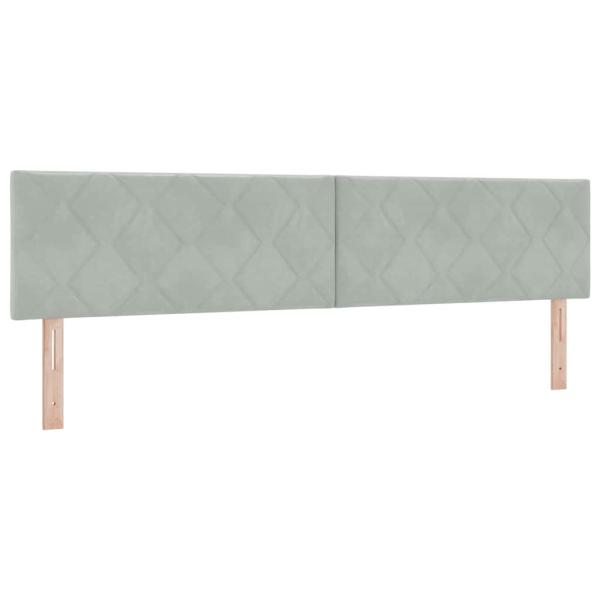 Boxspringbett mit Kopfteil Hellgrau 200 x 200 cm Samt