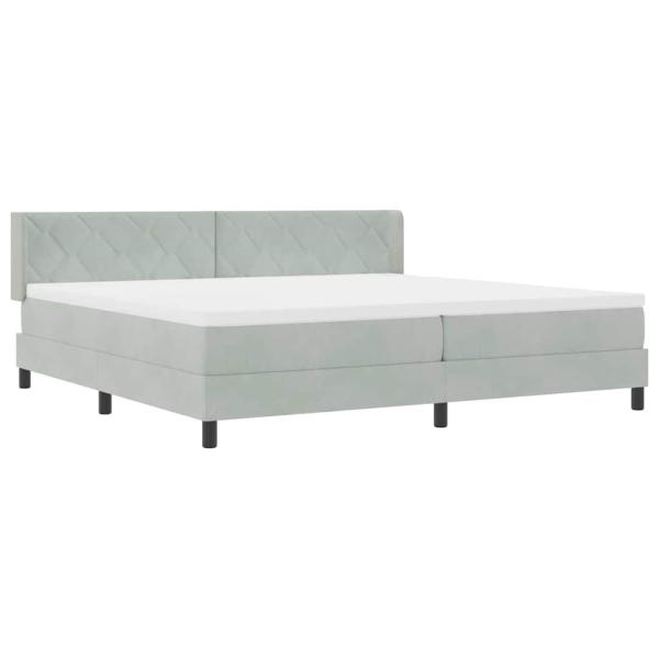 Boxspringbett mit Kopfteil Hellgrau 200 x 200 cm Samt