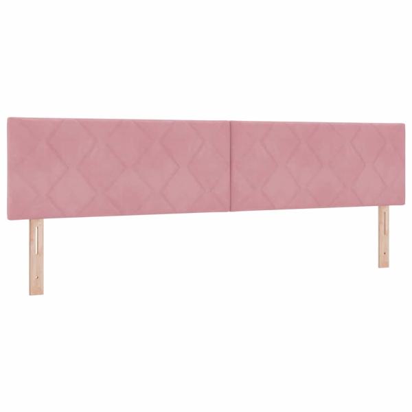 Boxspringbett mit Kopfteil Rosa 200 x 200 cm Samt