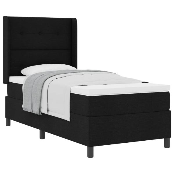 Boxspringbett mit Kissen Schwarz 200 x 100 cm Stoff