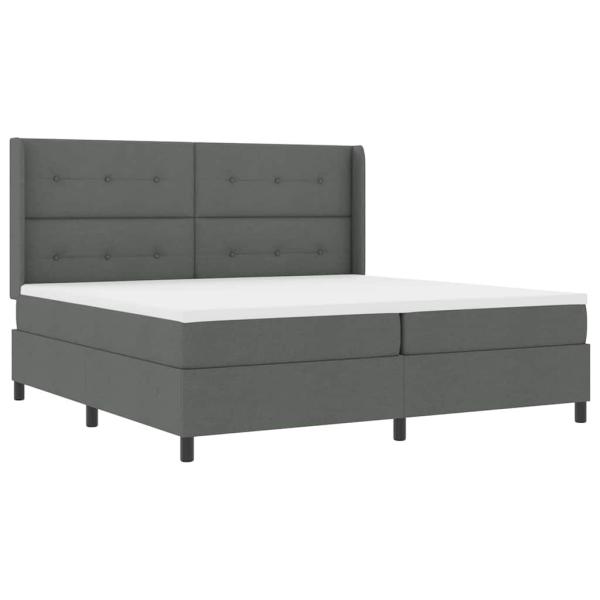 Boxspringbett mit Kissen Dunkelgrau 200 x 200 cm Stoff