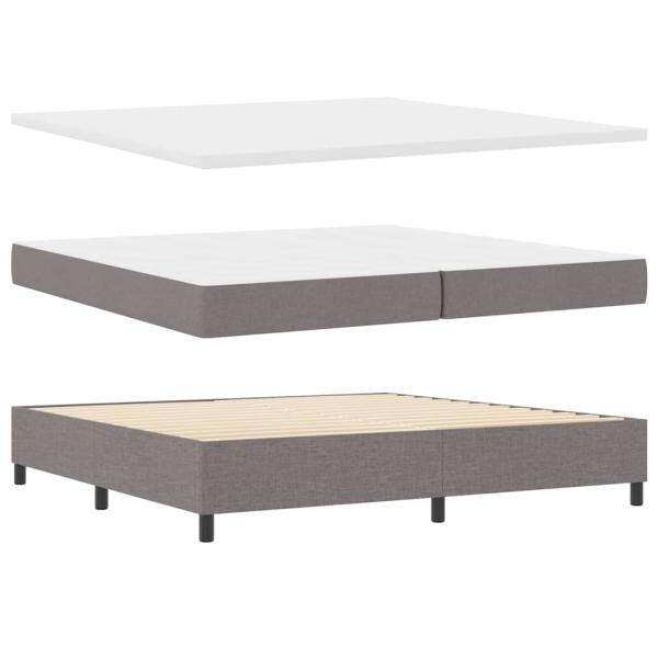 Boxspringbett mit Kissen mit Kopfteil Taupe 200 x 200 cm Stoff