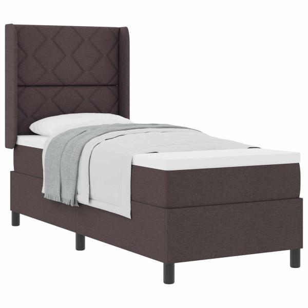 Boxspringbett mit Kissen Dunkelbraun 200 x 80 cm Stoff
