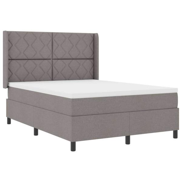 Boxspringbett mit Kissen mit Kopfteil Taupe 190 x 140 cm Stoff