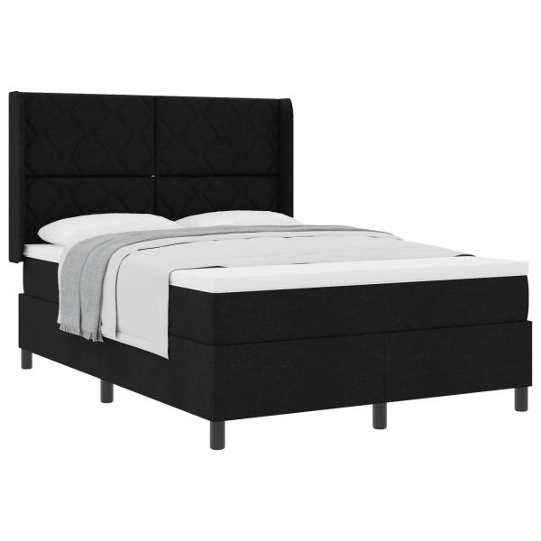 Boxspringbett mit Kissen Schwarz 200 x 140 cm Stoff