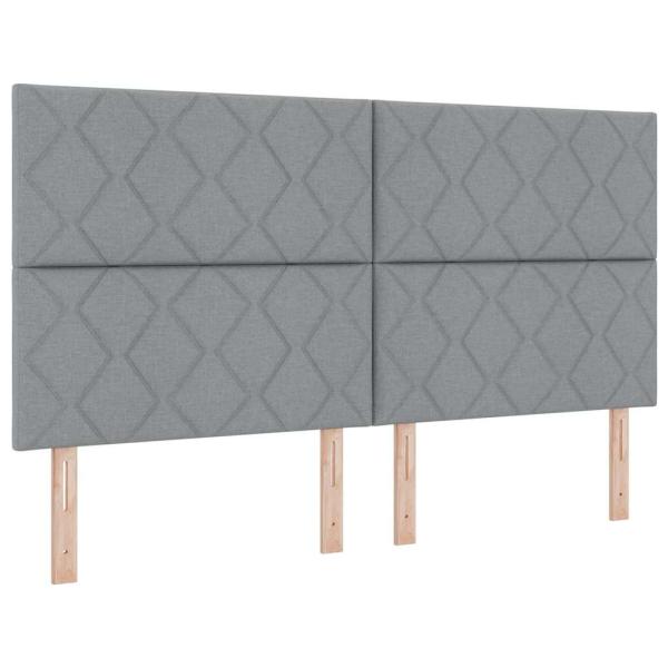 Boxspringbett mit Kissen Hellgrau 200 x 180 cm Stoff