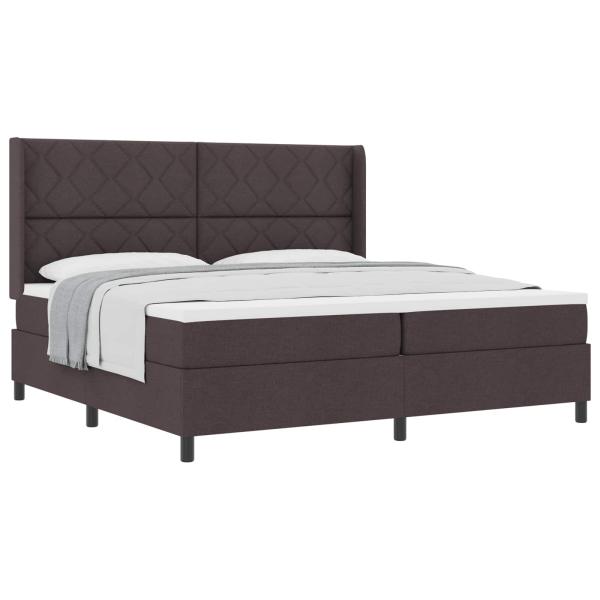 Boxspringbett mit Kissen Dunkelbraun 200 x 200 cm Stoff