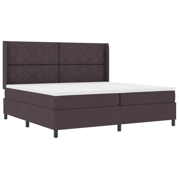 Boxspringbett mit Kissen Dunkelbraun 200 x 200 cm Stoff