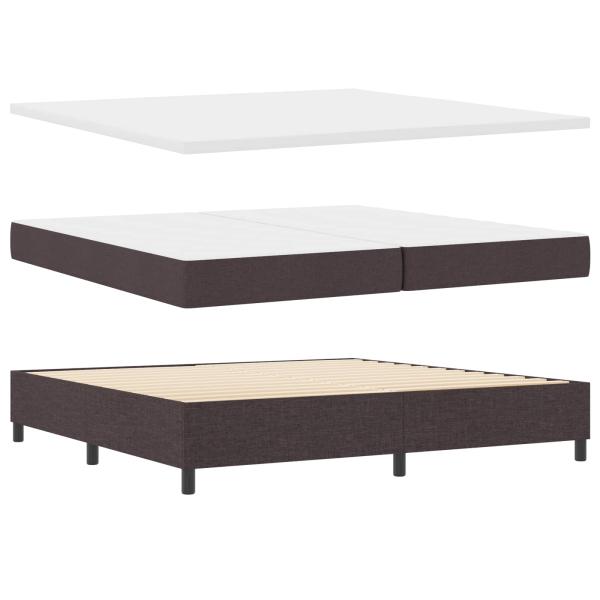 Boxspringbett mit Kissen Dunkelbraun 200 x 200 cm Stoff