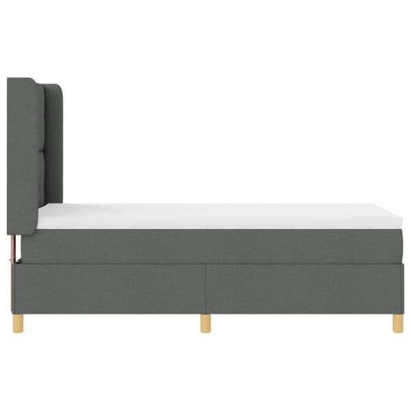 Boxspringbett mit Kopfteil Dunkelgrau 90 x 200 cm Stoff