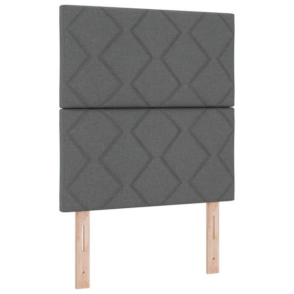 Boxspringbett mit Kopfteil Dunkelgrau 80 x 200 cm Stoff