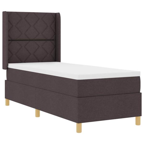 Boxspringbett mit Kopfteil Dunkelbraun 80 x 200 cm Stoff