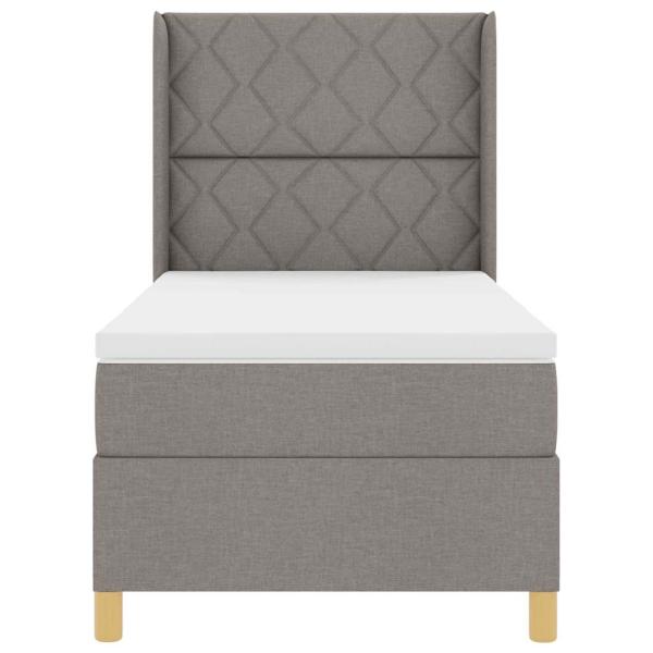 Boxspringbett mit Kopfteil Taupe 100 x 200 cm Stoff