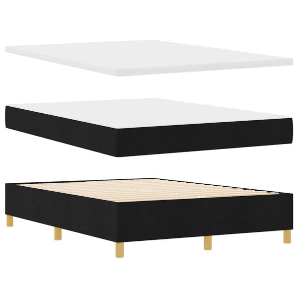 Boxspringbett mit Kopfteil Schwarz 140 x 190 cm Stoff