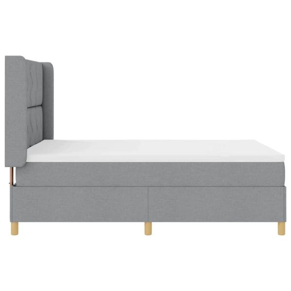 Boxspringbett mit Kopfteil Hellgrau 140 x 200 cm Stoff