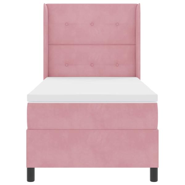Boxspringbett mit Kopfteil Rosa 90 x 190 cm Samt