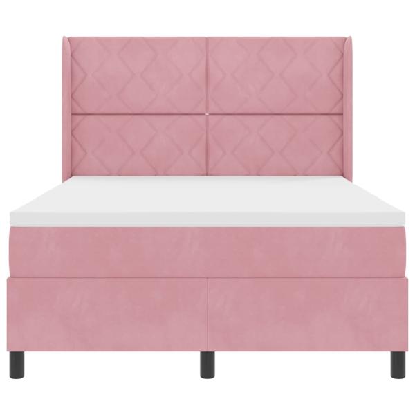 Boxspringbett mit Kopfteil Rosa 160 x 200 cm Samt