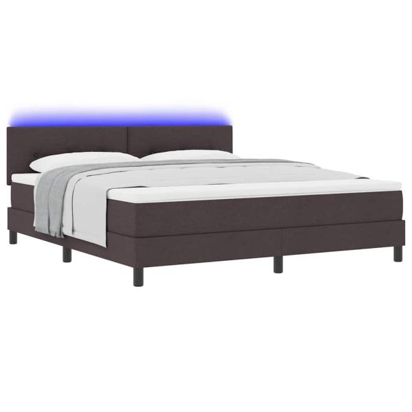 Boxspringbett mit Kopfteil Dunkelbraun 180 x 200 cm Stoff