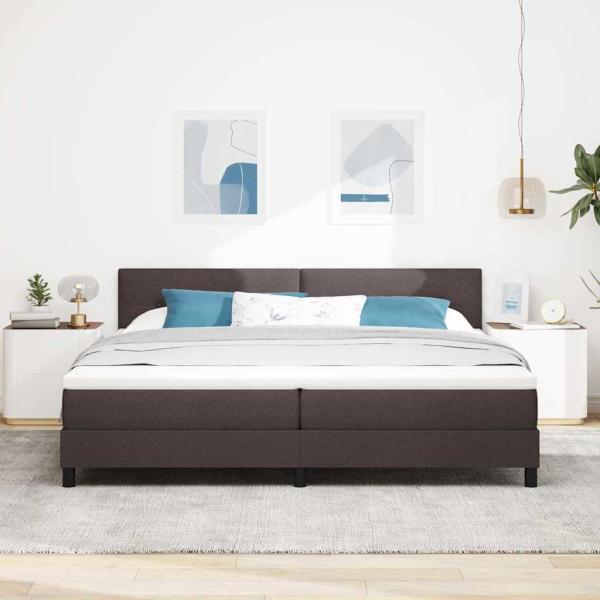Boxspringbett mit Kopfteil Dunkelbraun 200 x 200 cm Stoff