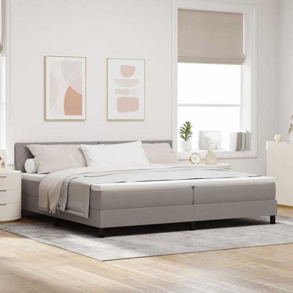 ARDEBO.de - Boxspringbett mit Kissen mit Kopfteil Taupe 200 x 200 cm Stoff