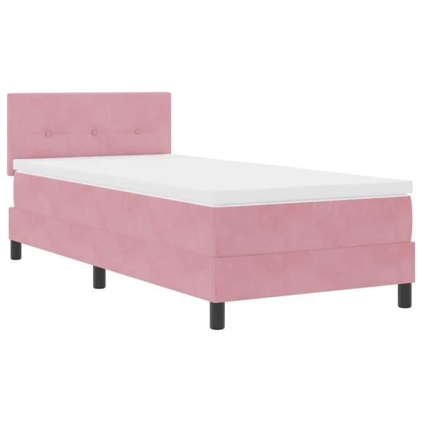 LED Boxspringbett mit LED-Lichtleisten Rosa 80 x 200 cm Samt