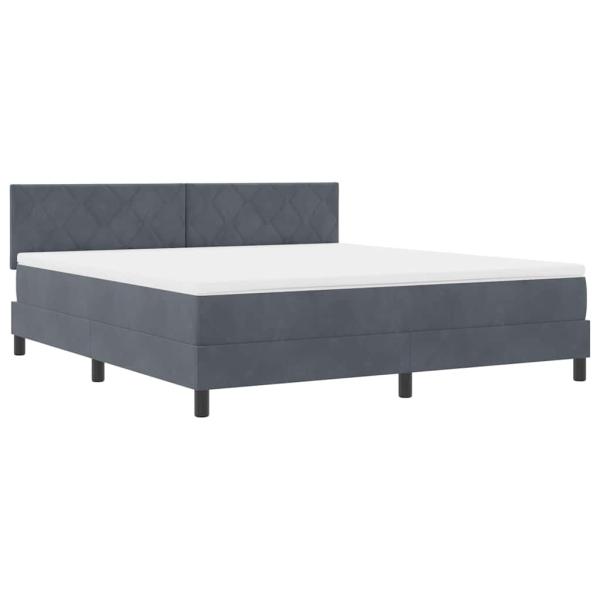 LED Boxspringbett mit Kopfteil Dunkelgrau 180 x 200 cm Samt
