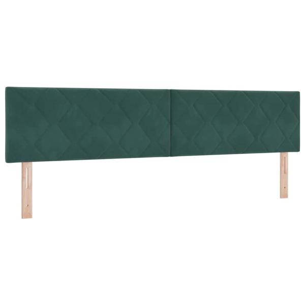 LED Boxspringbett mit Kopfteil Dunkelgrün 200 x 200 cm Samt