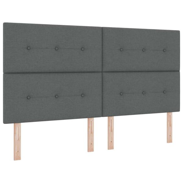 Boxspringbett mit Kopfteil Dunkelgrau 180 x 200 cm Stoff