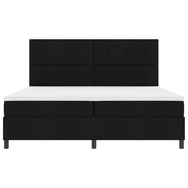 ARDEBO.de - Boxspringbett mit LED-Lichtleisten Schwarz 200 x 200 cm Stoff