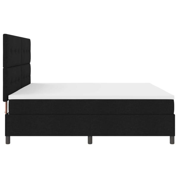 Boxspringbett mit LED-Lichtleisten Schwarz 200 x 200 cm Stoff