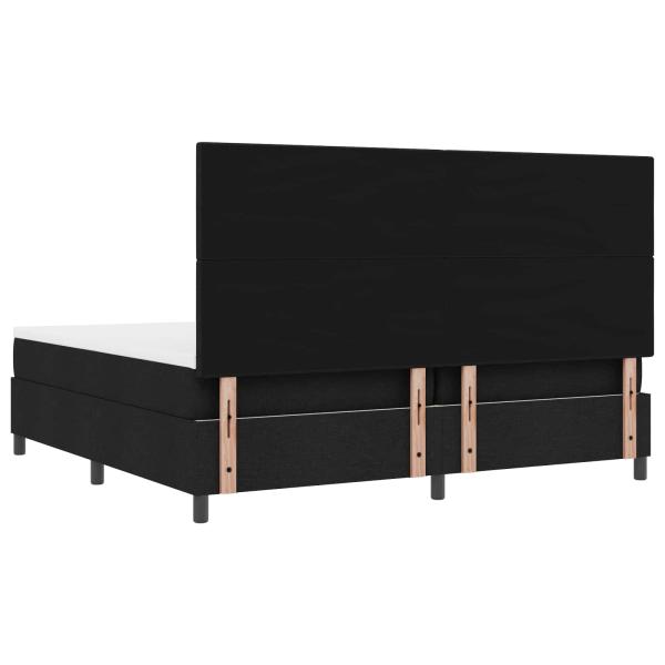 Boxspringbett mit LED-Lichtleisten Schwarz 200 x 200 cm Stoff