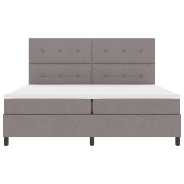 ARDEBO.de - Boxspringbett mit LED-Lichtleisten Taupe 200 x 200 cm Stoff