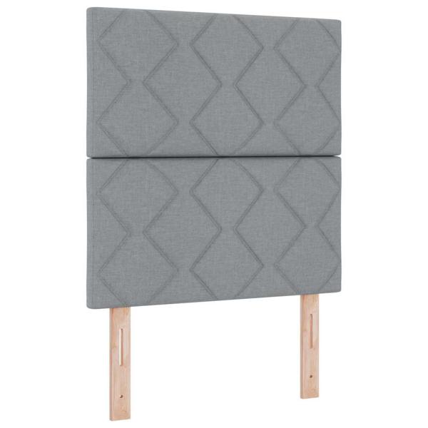 Boxspringbett mit LED-Lichtleisten Hellgrau 80 x 200 cm Stoff