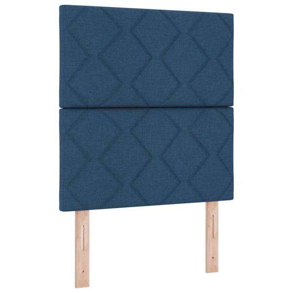 Boxspringbett mit LED-Lichtleisten Blau 80 x 200 cm Stoff