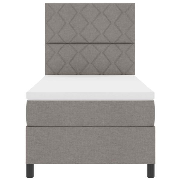 Boxspringbett mit LED-Lichtleisten Taupe 100 x 200 cm Stoff