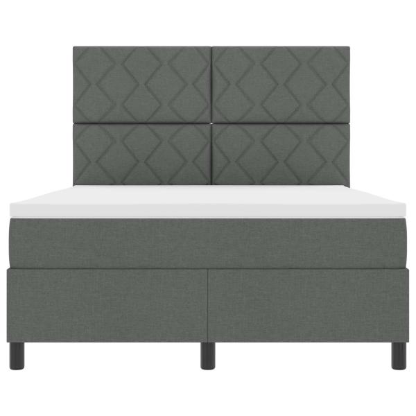 ARDEBO.de - Boxspringbett mit Kopfteil Dunkelgrau 160 x 200 cm Stoff