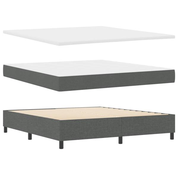 ARDEBO.de - Boxspringbett mit Kopfteil Dunkelgrau 180 x 200 cm Stoff