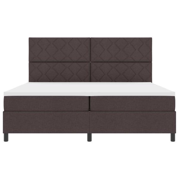Boxspringbett mit Matratze Dunkelbraun 200 x 200 cm Stoff
