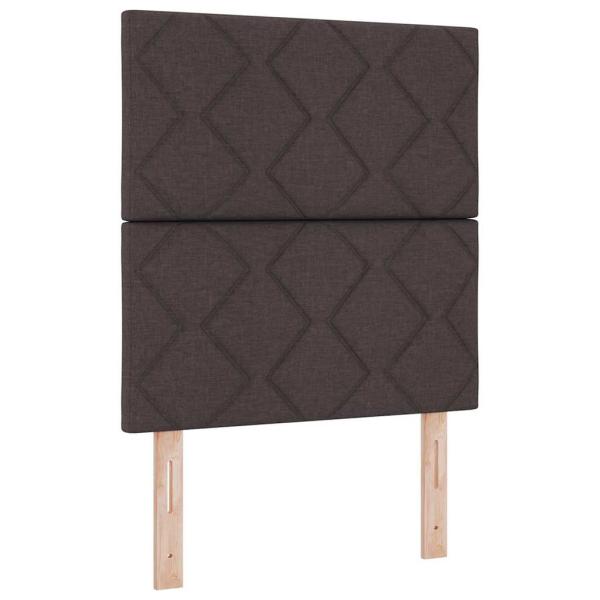 LED Boxspringbett mit Kopfteil Dunkelbraun 80 x 200 cm Stoff