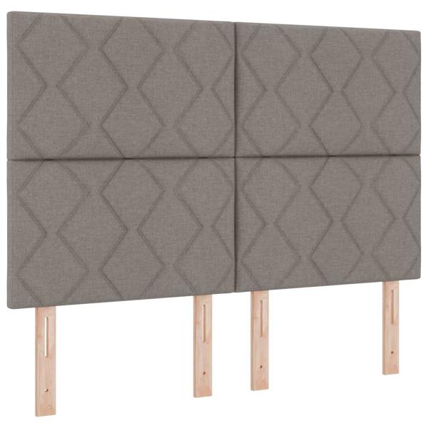 LED Boxspringbett mit Kopfteil Taupe 140 x 200 cm Stoff
