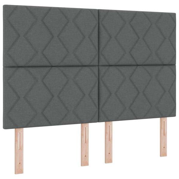 LED Boxspringbett mit Kopfteil Dunkelgrau 160 x 200 cm Stoff