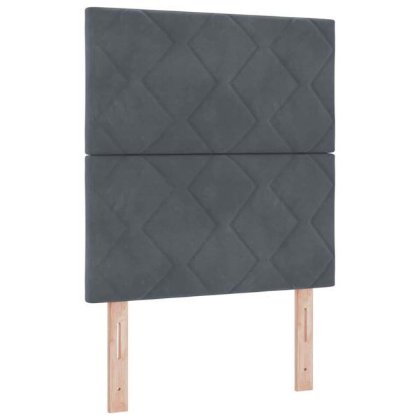 LED Boxspringbett mit Kopfteil Dunkelgrau 80 x 200 cm Samt