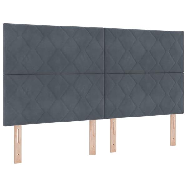 LED Boxspringbett mit Kopfteil Dunkelgrau 180 x 200 cm Samt