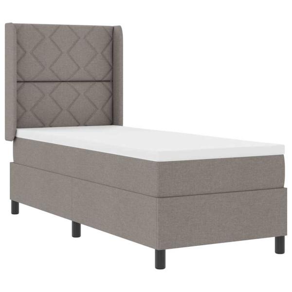 LED Boxspringbett mit Kopfteil Taupe 80 x 200 cm Stoff