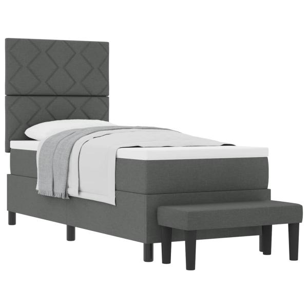 Boxspringbett mit Kopfteil Dunkelgrau 80 x 200 cm Stoff