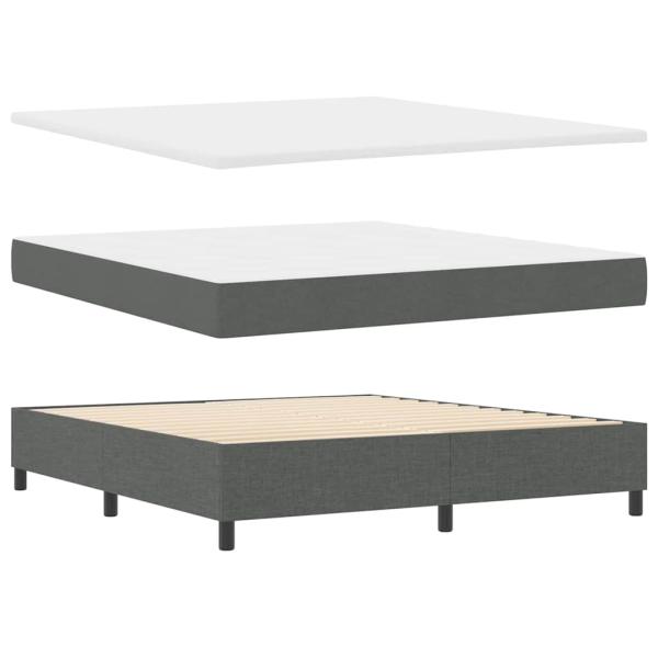 Boxspringbett mit Kopfteil Dunkelgrau 180 x 200 cm Stoff