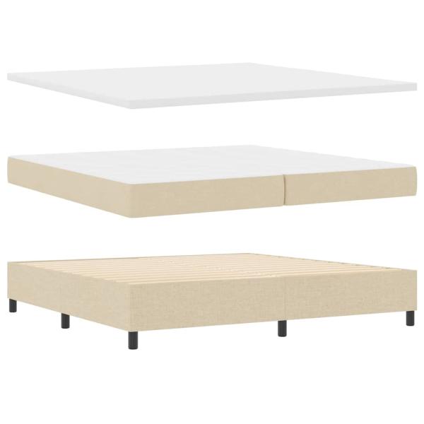 Boxspringbett mit Kopfteil Creme 200 x 200 cm Stoff
