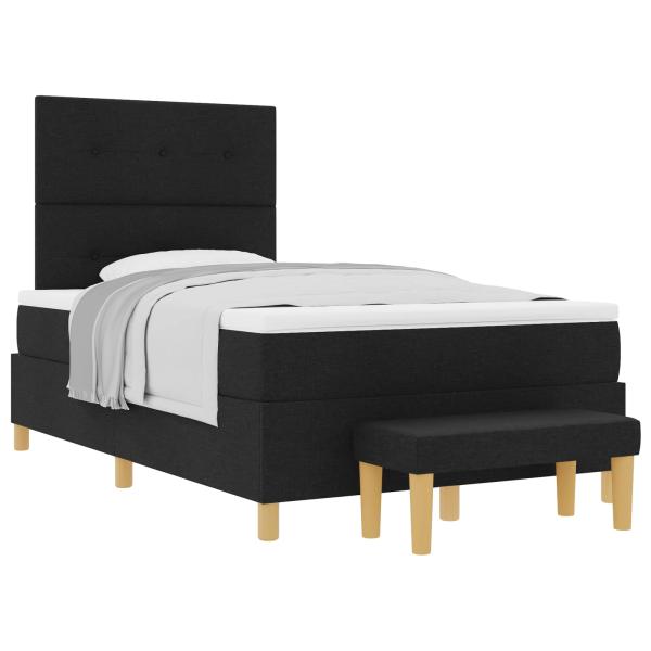 Boxspringbett mit Kopfteil Schwarz 190 x 120 cm Stoff